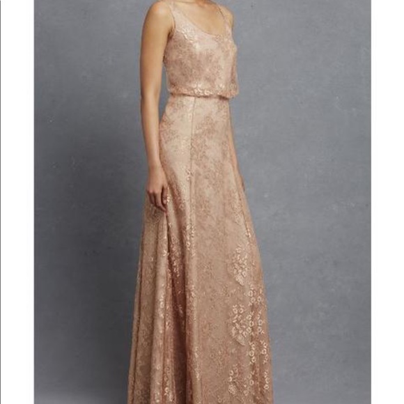 Donna Morgan “Natalya” Maxi Lace Bridesmaid Gown - Picture 1 of 15